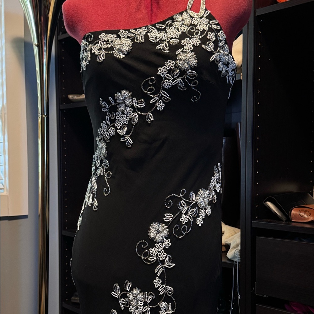 Scala Black and Silver Floral Dress